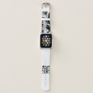 Space. Shiny White Background. Smoke Slate Picture Apple Watch Band