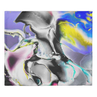 Space. Shiny White Background. Smoke Slate Picture Duvet Cover