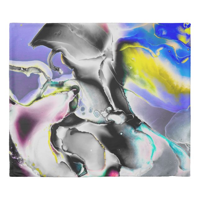 Space. Shiny White Background. Smoke Slate Picture Duvet Cover (Front)