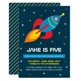 Space Ship Birthday Invitation