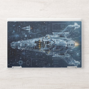 Space Ship Blueprint Sci-Fi HP Laptop Skin
