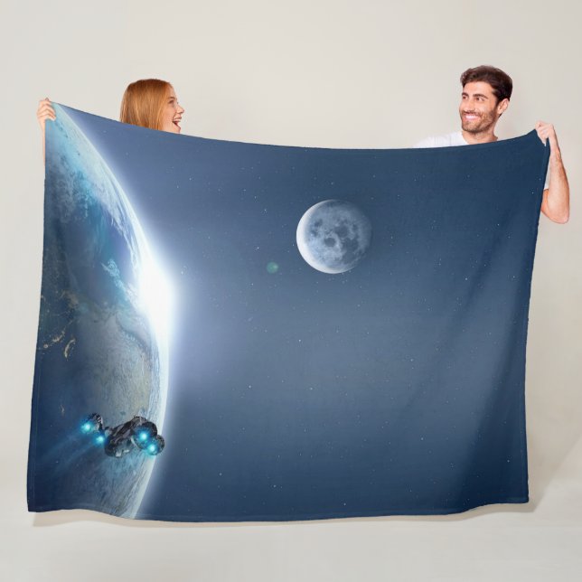 SPACE SHIP FLEECE BLANKET (In Situ)