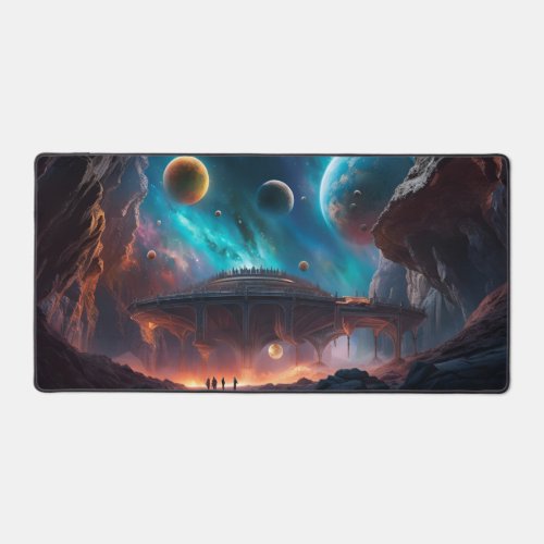  Space Ship on Another Planet Desk Mat