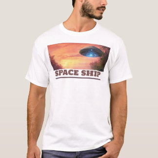 Space Ship printed T-shirt