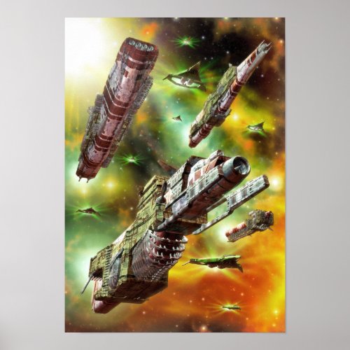 Space Ships Fantasy Poster