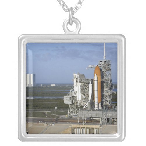 Space shuttle Atlantis 3 Silver Plated Necklace