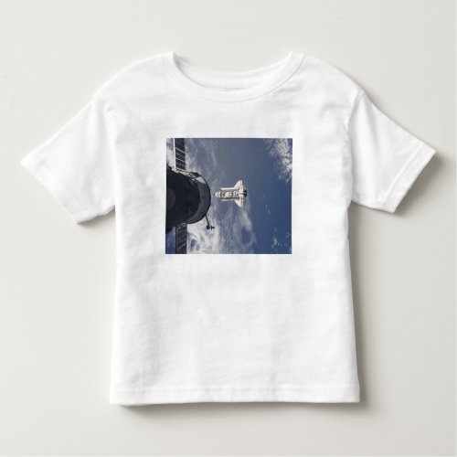 Space Shuttle Atlantis and a Russian spacecraft Toddler T_shirt