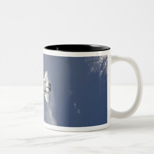 Space Shuttle Atlantis and a Russian spacecraft Two_Tone Coffee Mug