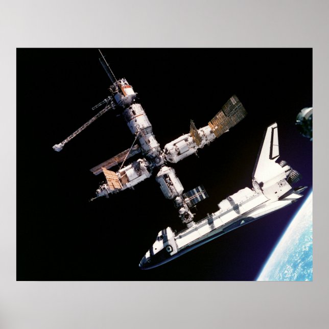 Space Shuttle Atlantis and ISS Poster (Front)