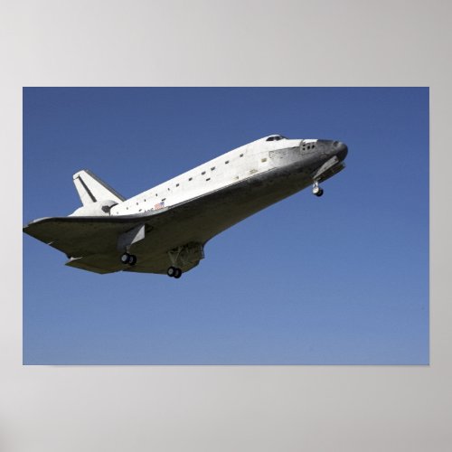 Space shuttle Atlantis approaching Runway 33 2 Poster