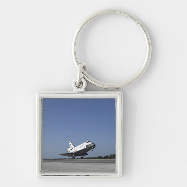 Space shuttle Atlantis approaching Runway 33 Keychain (Front)