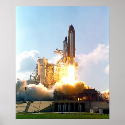 Space Shuttle Atlantis Blasts Off Poster