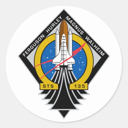 Space Shuttle Atlantis Classic Round Sticker