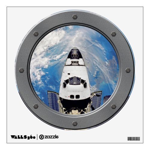 Space Shuttle Atlantis Earth Orbit Porthole View Wall Decal