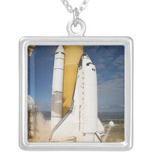 Space Shuttle Atlantis lifts off 12 Silver Plated Necklace
