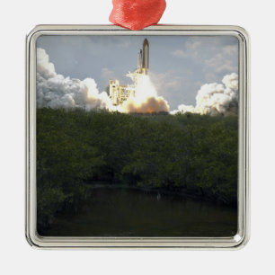 Space Shuttle Atlantis lifts off 13 Metal Ornament