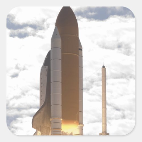 Space Shuttle Atlantis lifts off 16 Square Sticker