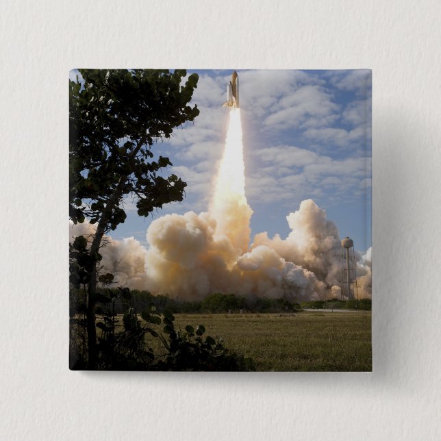 Space Shuttle Atlantis lifts off 19 Button (Front)