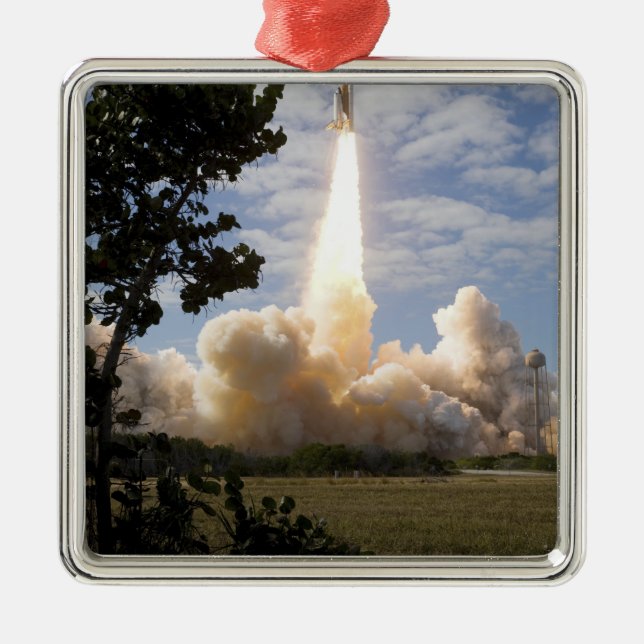 Space Shuttle Atlantis lifts off 19 Metal Ornament (Front)