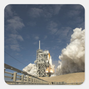 Space Shuttle Atlantis lifts off 20 Square Sticker