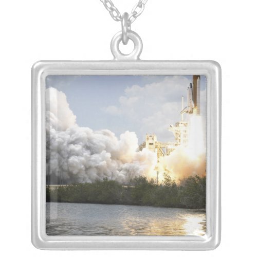 Space Shuttle Atlantis lifts off 22 Silver Plated Necklace