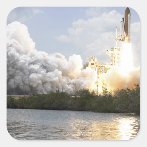 Space Shuttle Atlantis lifts off 22 Square Sticker