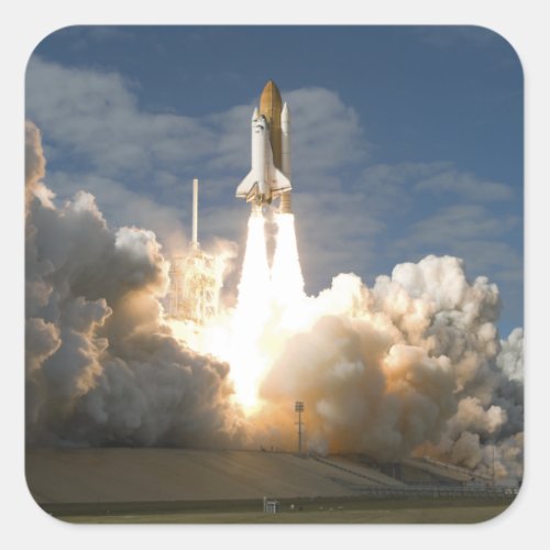 Space Shuttle Atlantis lifts off 24 Square Sticker