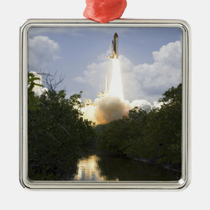 Space Shuttle Atlantis lifts off 26 Metal Ornament