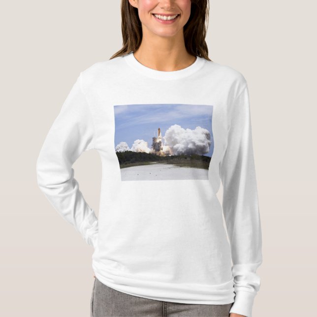 Space Shuttle Atlantis lifts off 27 T-Shirt (Front)