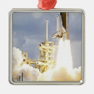 Space Shuttle Atlantis lifts off 2 Metal Ornament
