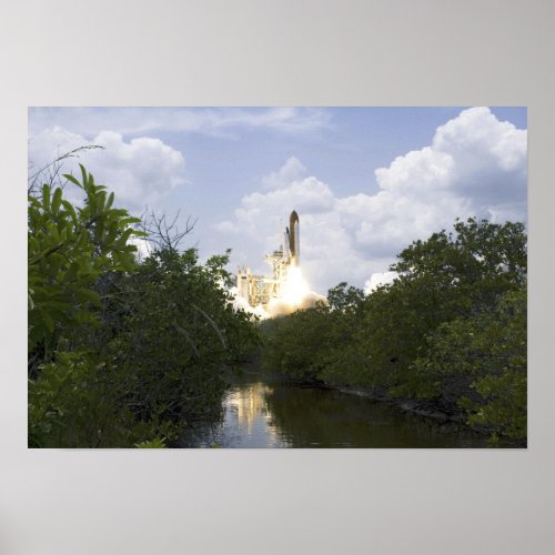 Space Shuttle Atlantis lifts off 2 Poster