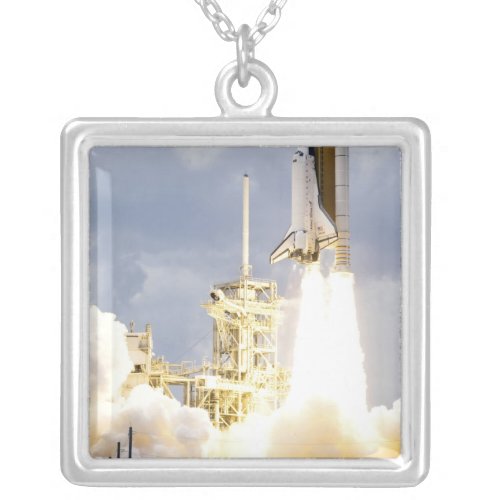 Space Shuttle Atlantis lifts off 2 Silver Plated Necklace