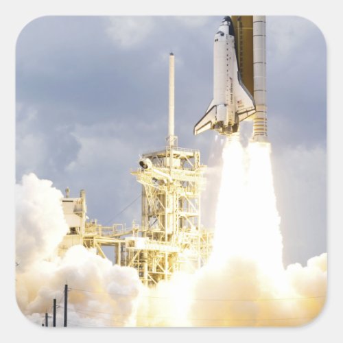 Space Shuttle Atlantis lifts off 2 Square Sticker