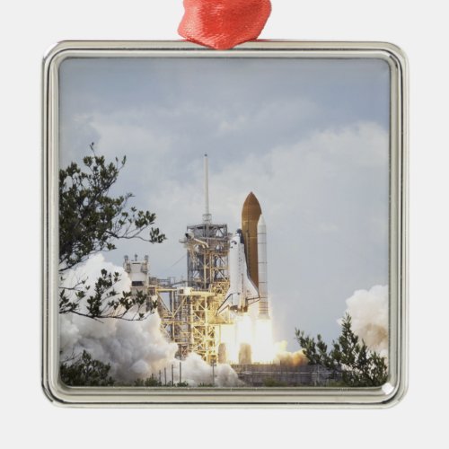 Space Shuttle Atlantis lifts off 3 Metal Ornament