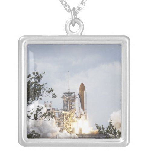 Space Shuttle Atlantis lifts off 3 Silver Plated Necklace