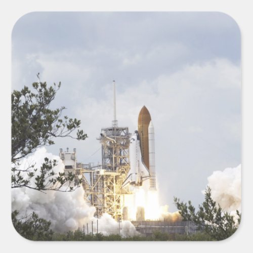 Space Shuttle Atlantis lifts off 3 Square Sticker