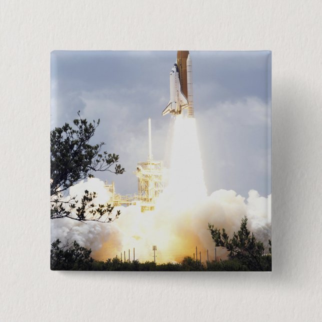 Space Shuttle Atlantis lifts off 4 Button (Front)