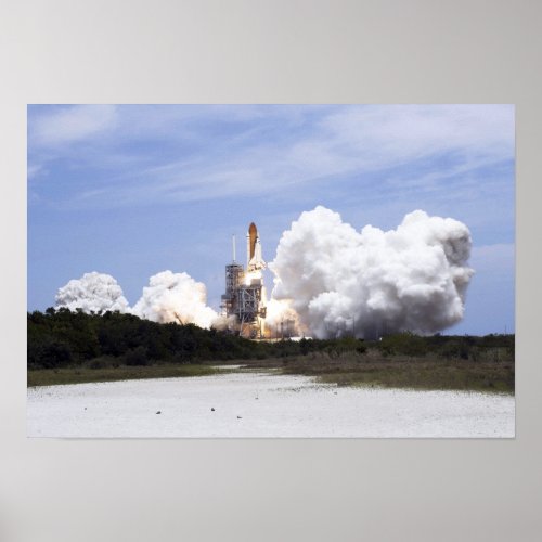 Space Shuttle Atlantis lifts off 4 Poster