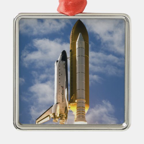 Space Shuttle Atlantis lifts off 6 Metal Ornament