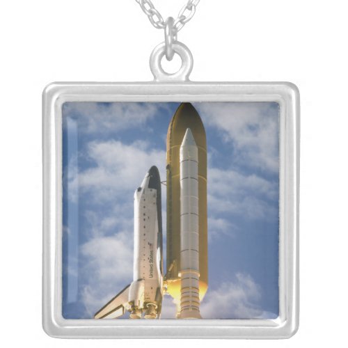 Space Shuttle Atlantis lifts off 6 Silver Plated Necklace