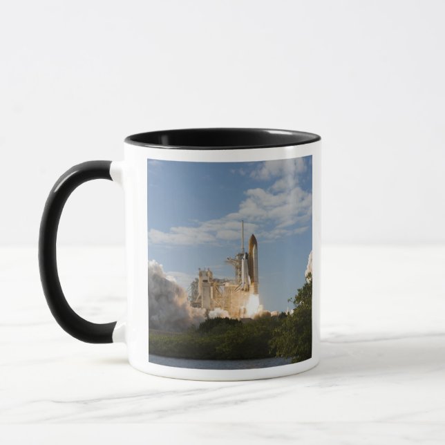 Space Shuttle Atlantis lifts off 7 Mug (Left)