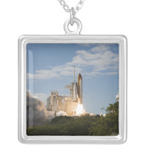 Space Shuttle Atlantis lifts off 7 Silver Plated Necklace