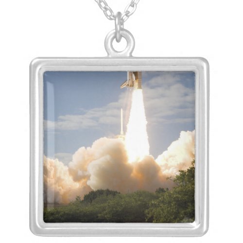 Space Shuttle Atlantis lifts off 8 Silver Plated Necklace