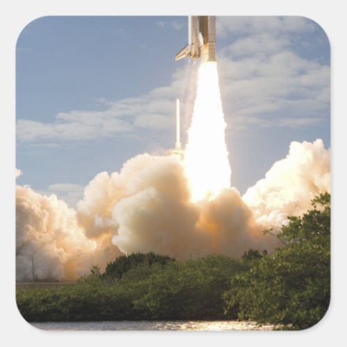 Space Shuttle Atlantis lifts off 8 Square Sticker