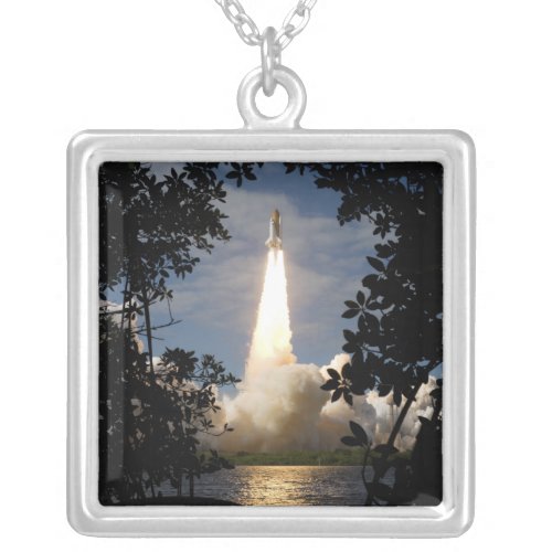 Space Shuttle Atlantis lifts off 9 Silver Plated Necklace
