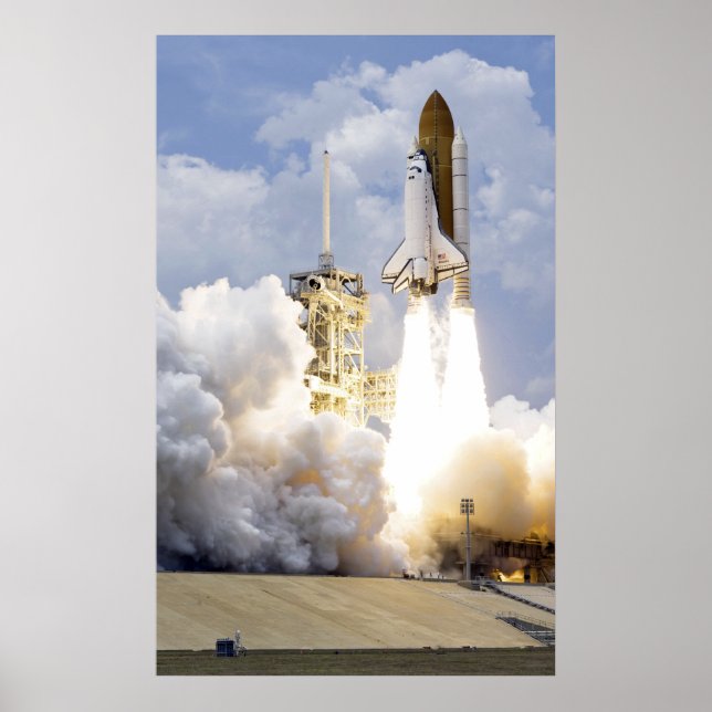 Space Shuttle Atlantis lifts off Poster (Front)