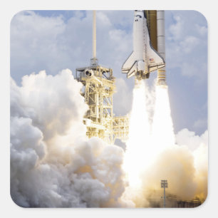 Space Shuttle Atlantis lifts off Square Sticker