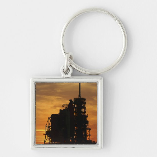 Space Shuttle Atlantis on the launch pad Keychain (Front)