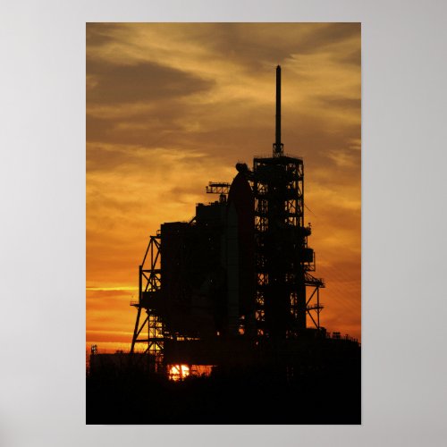 Space Shuttle Atlantis on the launch pad Poster