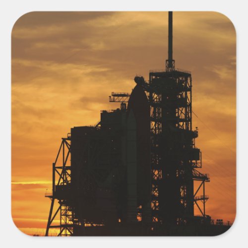 Space Shuttle Atlantis on the launch pad Square Sticker